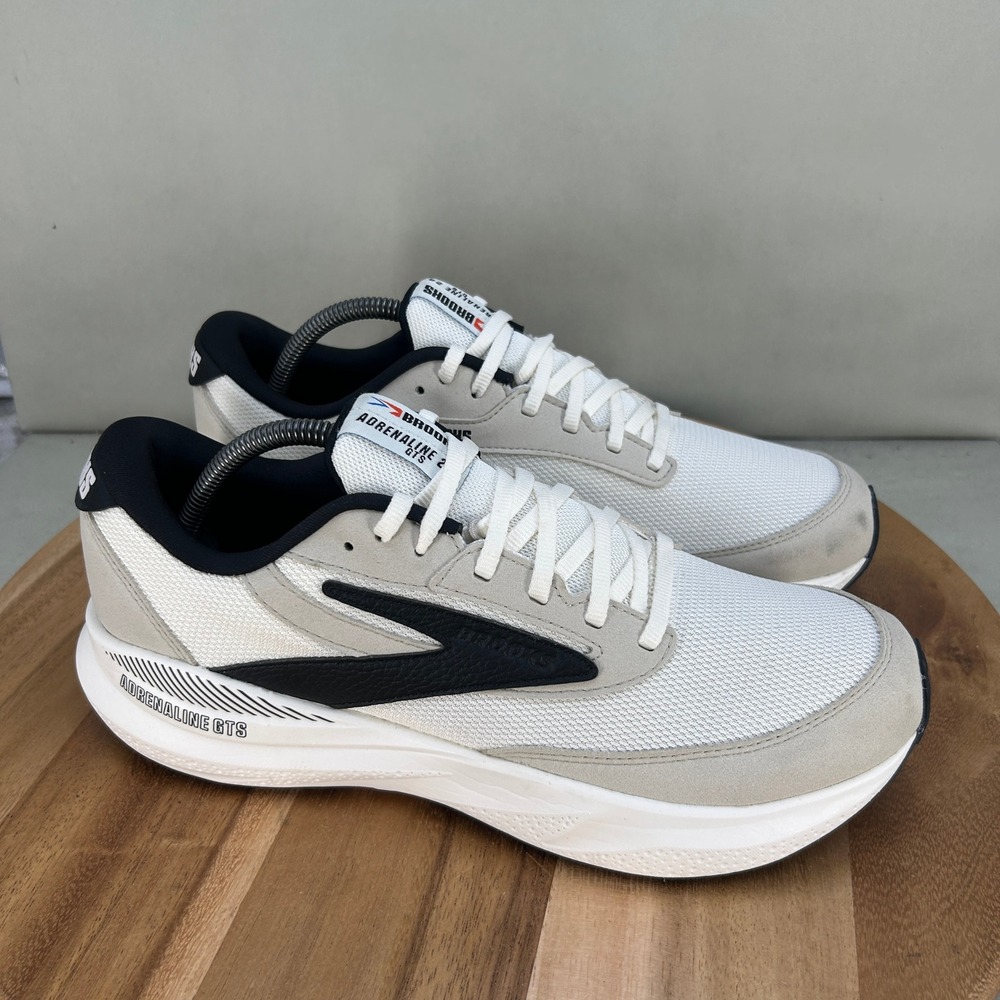 Brooks Adrenaline GTS 24 Mens Running Shoes White Gray Black 1104371D154 Size 11